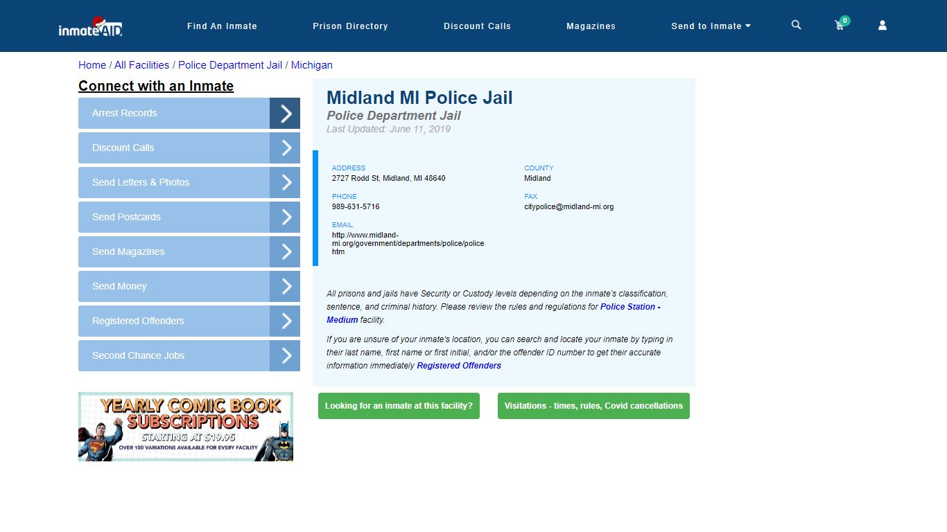 Midland MI Police Jail & Inmate Search - Midland, MI