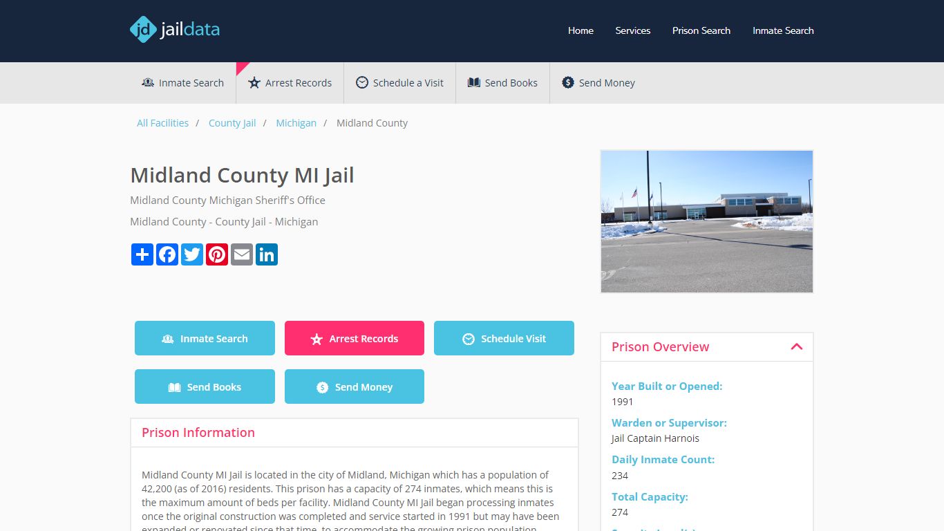 Midland County MI Jail Inmate Search and Prisoner Info - Midland, MI